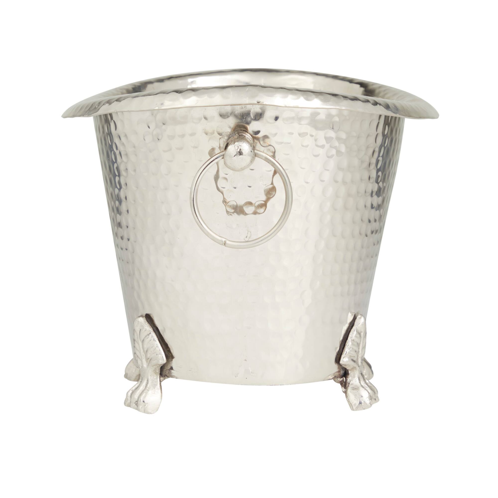 14" Silver Aluminum Traditional Wine Holder